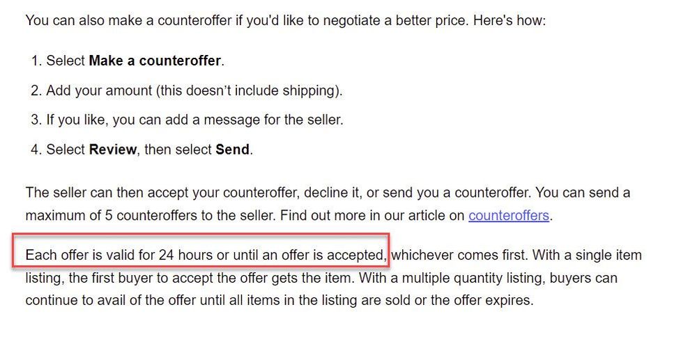 eBay Changes Offers Expiration To 24 Hours